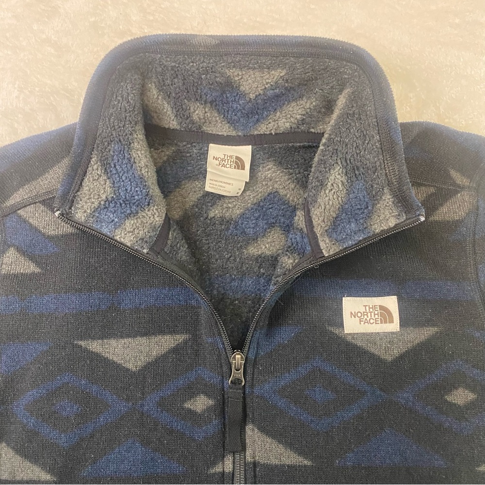 The North Face Jacket Mens M Black 1/4 Zip Aztec Novelty Gordon Lyons Fleece - Picture 4 of 10